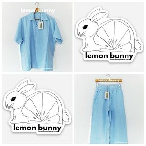 🩵🤍 Daily Drills Boxy Button Down Shirt & Resort Pants Teal/White Stripe XS/S